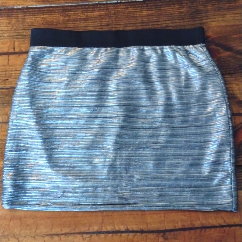 Metallic Chrome Mini Skirt